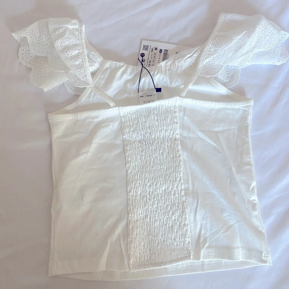 NWT Zara White Top Girls Size:13-14 - Picture 4 of 5